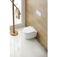 Geberit Toilet set UP100 support frame pack + white Delta50 plate + rimless suspended bowl and invisible fixings (SATrimlessGeb1)