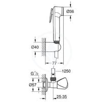 Grohe Tempesta-F Trigger Spray 30 Wall holder set with angle valve 1 spray, Chrome (27514001)