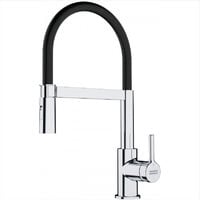 Franke Lina Semi-Pro Kitchen Mixer Tap, 205 x 410 mm, with pull-out spray, Chrome/Black (115.0626.085)