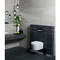 Geberit Toilet set 112cm Support Frame + Swiss Aqua Technologies rimless bowl + White flush plate (SATrimlessGeb3)
