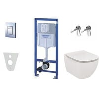 Grohe Toilet set Rapid SL GROHE + Toilet bowl Ideal Standard Tesi Aquablade + flush plate Grohe Skate Chrome (GROHEAQUA-SET-UK)