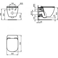 Geberit Toilet set Geberit duofix UP100 + Ideal Standard Tesi Aquablade toilet bowl + Delta51 white flush plate (SETUP100-AQUA8-UK)
