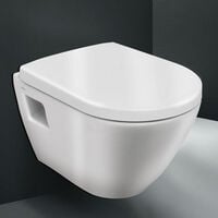 Geberit Toilet Set Frame + Serel SM10 bowl + Soft close seat + White matt/chrome plate (GebSM10-J)