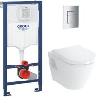 Grohe Toilet set Rapid SL Support Frame + Vitra Wall-Hung Toilet + 