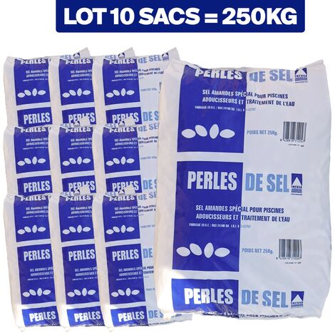10 sacchi da 25 kg di pastiglie di sale per addolcire l'acqua (1/2)