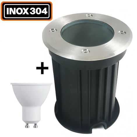 Apparecchio da incasso per esterni 7W 6000K Luce fredda. GU10 LED Faretto da incasso a pavimento + lampadina LED