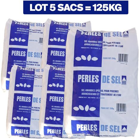 5 sacchi da 25 kg di pastiglie di sale per addolcire l'acqua (1/2)