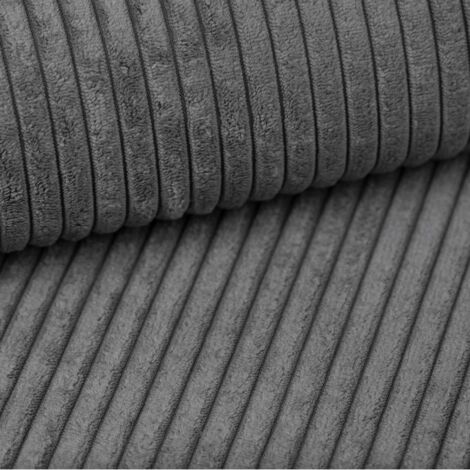 Tendencio – Canapé d’angle convertible 2 places – Velours côtelé gris – Couchage 125 × 215 cm – Coffre de rangement – Angle réversible (1/2)