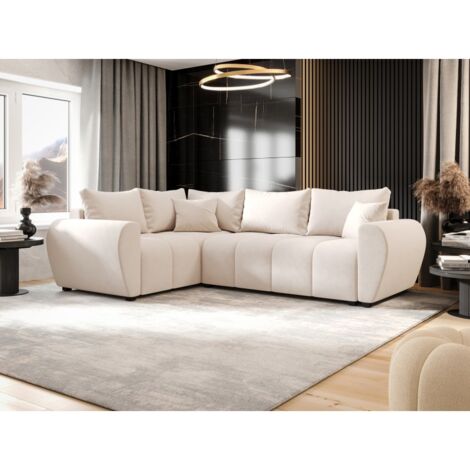 Tendencio – Canapé d’angle convertible 3 places – Dimensions 246x145x82cm – Couchage 200x140cm – Rangement intégré – Design moderne (1/2)