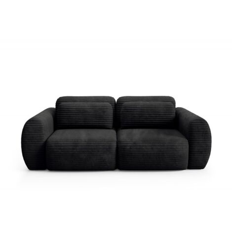 Canapé Convertible 3 Places CLADIA Noir (1/2)