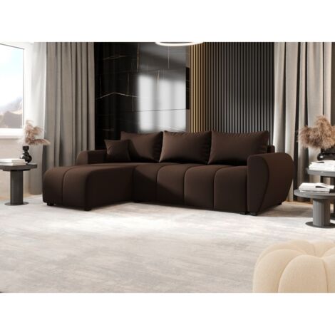 Tendencio – Canapé d’angle convertible L 246x145 cm – Couchage 200x140 cm – Rangement intégré – Confort mousse polyuréthane T30 (1/2)