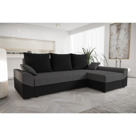 Tendencio – Canapé d'angle convertible 3 places – Dimensions 248x139cm – Surface de couchage 203x113cm – Avec tiroir de rangement – Fabrication européenne (1/2)