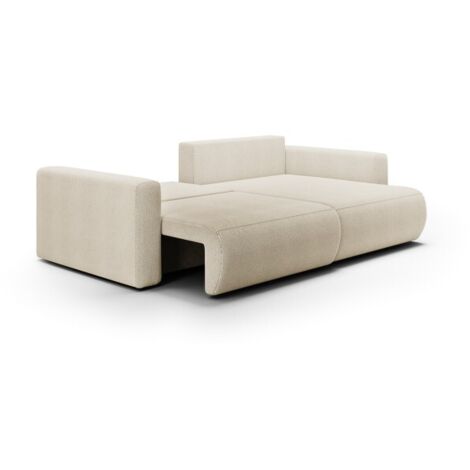 Canapé d'angle convertible 5 places avec têtières Nairobi - Gauche beige Canapé d'angle convertible 5 places avec têtières Nairobi - Gauche beige