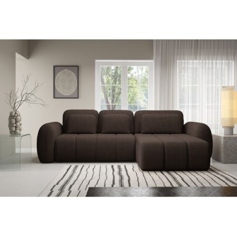 Tendencio – Canapé d’angle convertible 304 cm – couchage 160x200 cm – coffre de rangement – confort haut de gamme – structure en bois massif