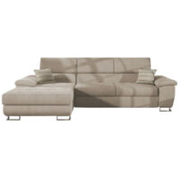 Mobilier1 – Canapé d'angle convertible 275 cm – 5 places – tissu beige – angle gauche – design contemporain – confort optimal