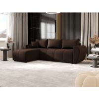 Tendencio – Canapé d’angle convertible L 246x145 cm – Couchage 200x140 cm – Rangement intégré – Confort mousse polyuréthane T30