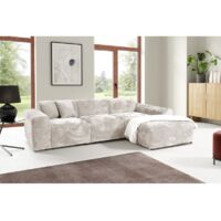 Tendencio – Canapé d'angle BRISIA 290 cm – Velours côtelé épais – Confort optimal – Design moderne et élégant – Méridienne pour espace convivial