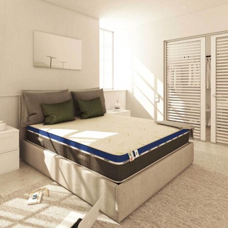 Baldiflex – Matelas hybride 160x200 cm – 700 ressorts ensachés – Mousse mémoire 5 cm – Hauteur 26 cm – Rigidité H2 moyenne – Housse en bambou lavable