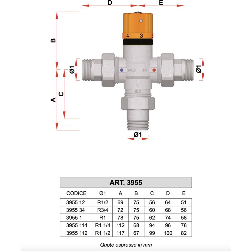 Mitigeur thermostatique montage en T certifié NF 5217