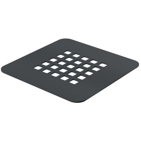 Grille de recouvrement de drain 125 x 125 mm – BPGRIFSTON – Acier inoxydable graphite mat – Résistante aux agents chimiques – Ercos