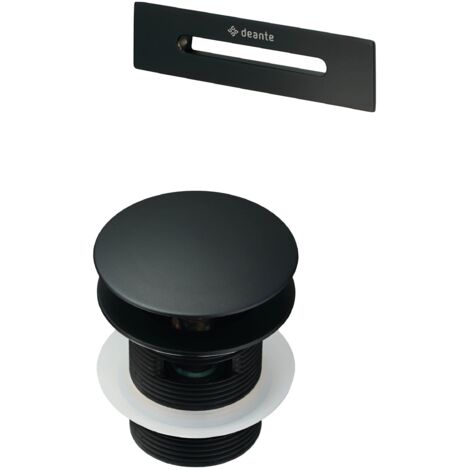 Kit pour baignoires avec drain et plaque de trop-plein en noir mat DEANTE KYYN10B Noir mat (1/3)