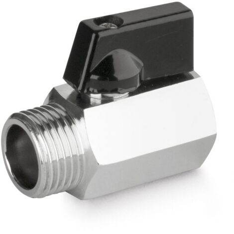 Mini vanne chromée polie connexion M/F 3/8"Gaz APM 2350 N 010  3/8"