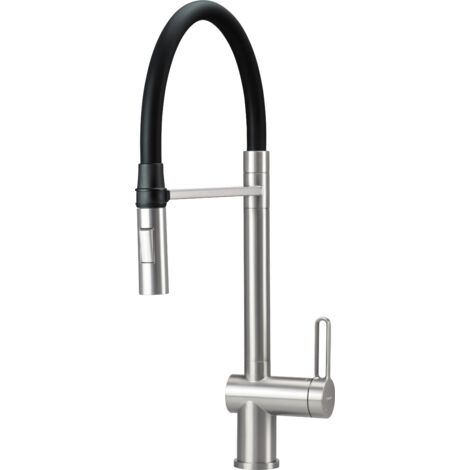 Mitigeur en acier inoxydable brossé avec bec élastique et douchette à double jet Deante MAGNETIC BRMF72M acier inoxydable brossé (1/2)