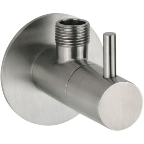 Robinet rond sous évier en acier inoxydable pour raccordement au mélangeur Pollini Jessy Steel RU0090283AS Acier inoxydable (1/4)