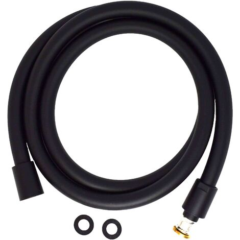 Flexible de douche PVC anticalcaire 150 cm – Raccords laiton anti-torsion 1/2' x 1/2' – FLP155601NO – Noir mat – Pollini Acqua Design