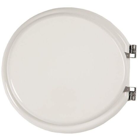 Abattant WC MDF blanc brillant – Charnières métalliques chromées – Traitement antibactérien – Compatible série Small – BSOPEC – Ercos (1/3)