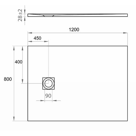 Receveur de douche 80x150 pierre blanc résine réductible avec caniveau Argo | Leroy Merlin