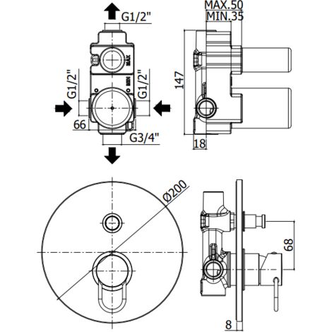 Lot De 4 Poussoirs Inverseurs Avec Bouton - Pour Interrupteur Ou Mécanisme, Générique, Neuf