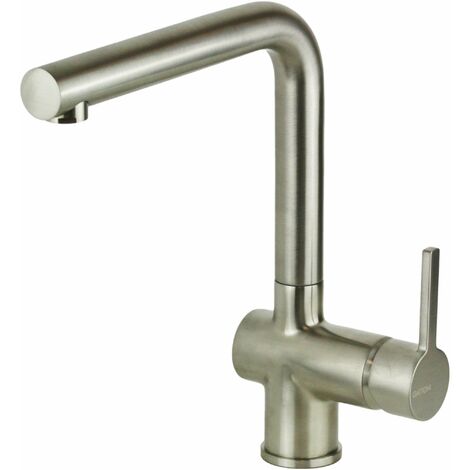 Mitigeur d'évier de cuisine avec bec pivotant en laiton acier brossé Gattoni PC0420.NS  acier inoxydable brossé