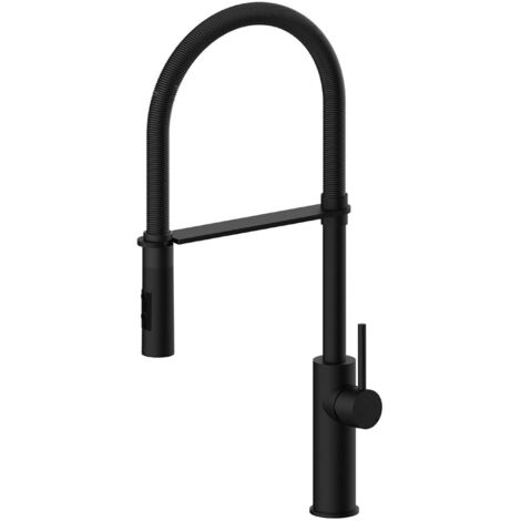 Paffoni Light - Robinetterie d’évier Professional avec bras flexible, noir mat LIG179NONO (1/3)