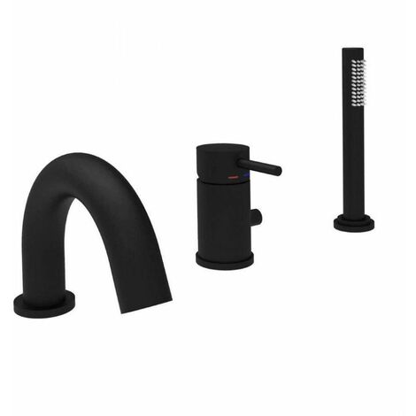 Mitigeur bain noir mat avec douchette extractible Paffoni Light LIG047NO Noir mat (1/4)
