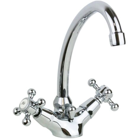 Paffoni – Mélangeur de lavabo VLV077CR – Chrome – Bec haut 360° – Vidage 1'1/4 inclus – Laiton pour qualité optimale (1/4)