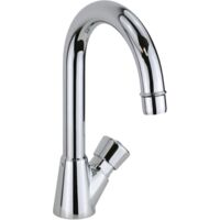 Robinet poussoir temporisé 909101 – Bec haut orientable 180° – Laiton chromé – Chronométré 8/12 secondes – Système anti-vandalisme