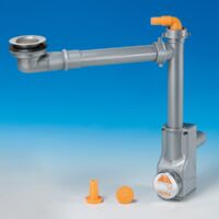 Kit siphon pour évier de cuisine avec évacuation mini basket gattinara, sortie Ø50 Lira SPAZIO 1NT 9.1289.18 Gris