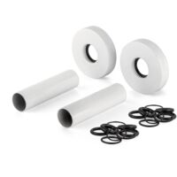 Cache-tuyau avec rosace en laiton blanc – Longueur 70 mm – Joints toriques inclus – Pour tuyaux Ø 50 mm – APM