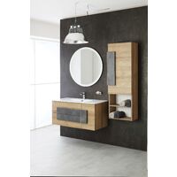 Composition de salle de bain installation suspendue 100 cm Feridras Urban 804002 | chêne gris - chêne gris