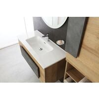 Composition de salle de bain installation suspendue 100 cm Feridras Urban 804002 | chêne gris - chêne gris