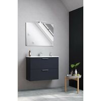 Meuble de salle de bain suspendu de couleur anthracite 80 cm Vitra MIASET80A | Anthracite - Anthracite