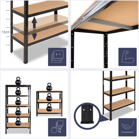 Etagere Rangement Shelfplaza 90x100x60cm Pro Étagère Charge Lourde Galvanisé étagère Rangement