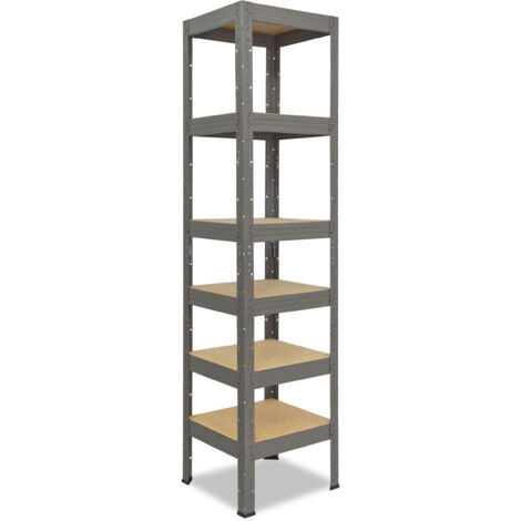 Étagère Métallique 5 Plateaux 180x110x30cm - Charge 200kg/niveau | Rangement Garage Atelier Gris