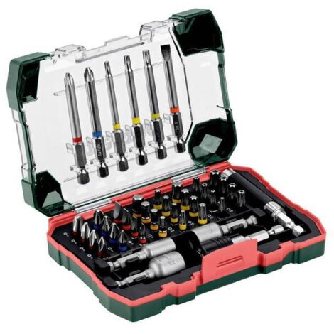 Set di attrezzi da 43 pezzi: bit, dadi, supporto per bit