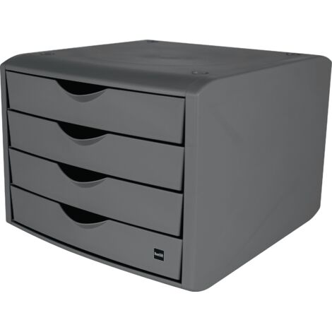 Cassetto con blocco di estrazione, 4 cassetti, grigio chiaro, H215xL265xP332mm
