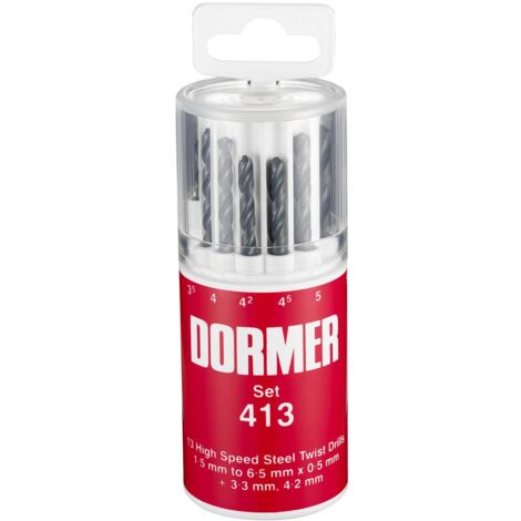 Set di punte a spirale A191 DIN 338 Tipo N D.1,5-6,5x0,5mm HSS 13 pezzi in scatola rotonda (1/3)