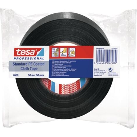 Nastro tessuto tesaband® Stand.4688 nero L.50m P.50mm Rl.