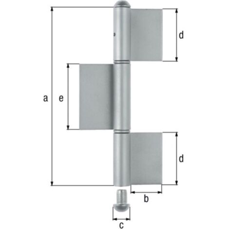 Alberts 414498 Cerniera per cancelli metallici, Tipo KO8, Acciaio inox, Altezza 260 mm, Diametro Ø16 mm (1/2)