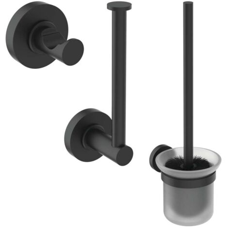 AIKER Porta Asciugamani Bagno,Versione aggiornata Porta Asciugamani Bagno Adesivo 10PCS,Acciaio Inossidabile SUS304 Ispessito di Accessori Bagno Per Mobili da Bagno o arredo Bagno a Parete-Nero